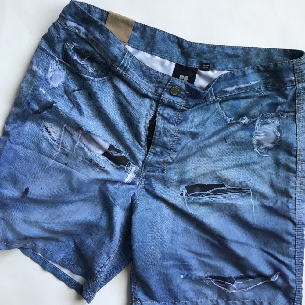 Faux denim Swim Trunks